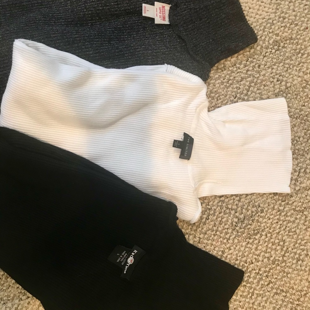 Ribbed Turtle Neck Sweaters set of three sold